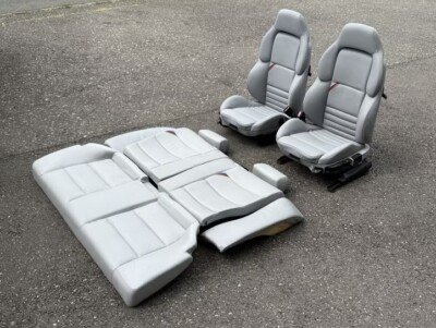 BMW M3 Vader seat set with front and rear grey leather seats