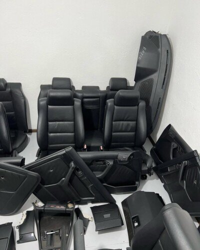 BMW E34 genuine leather interior set with black seats and door panels